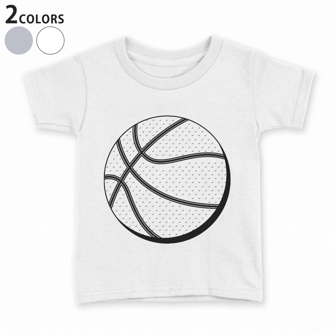 tシャツ キッズ 半袖 白地 デザイン 90 100 110 120 130 140 150 Tシャツ ティーシャツ T shirt 010182 スポーツ　バスケ　ボール