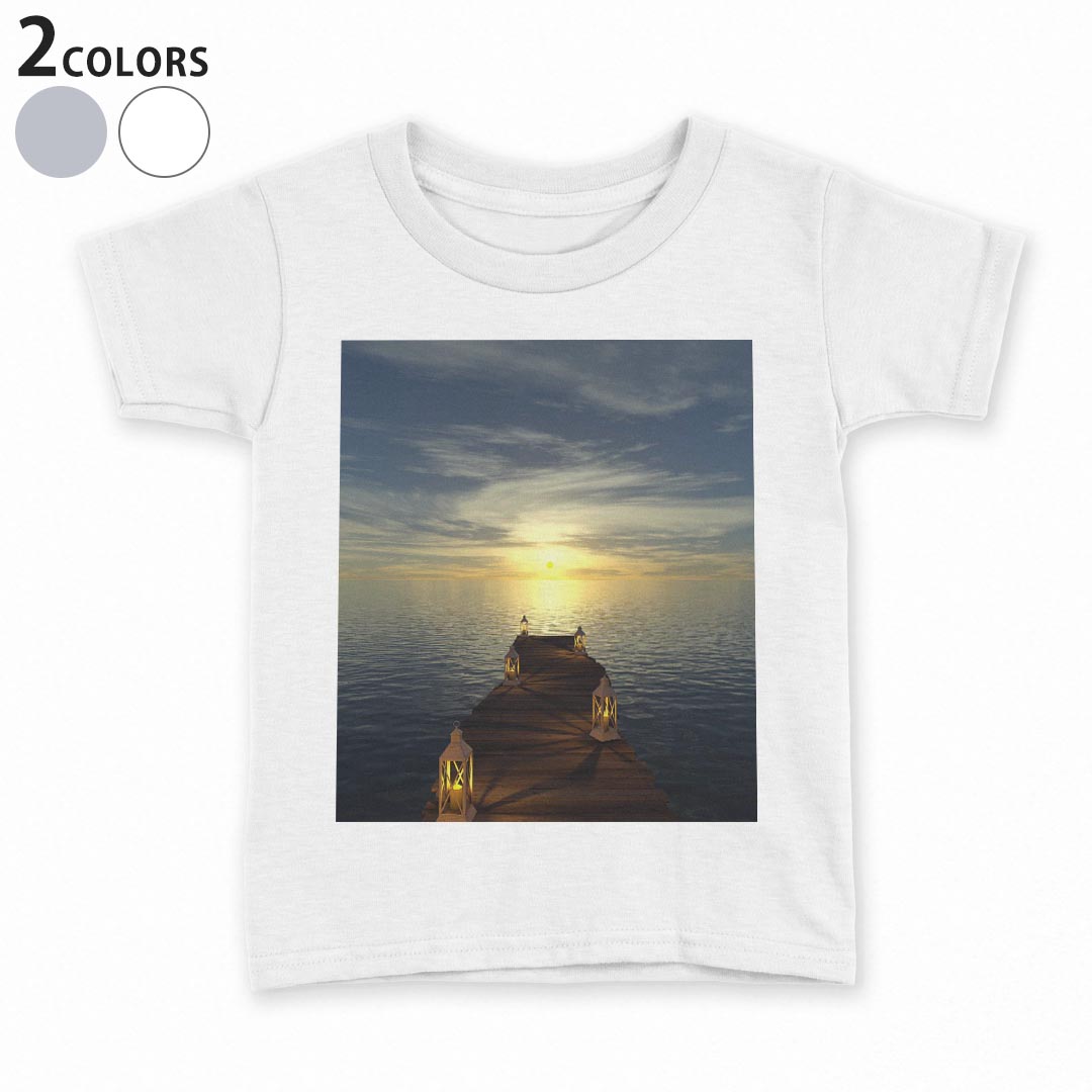 Other - tシャツ キッズ 半袖 白地 デザイン 90 100 110 120 130 140 150 Tシャツ ティーシャツ T shirt 010320 海　空　写真