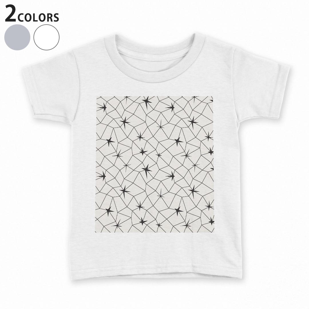 tシャツ キッズ 半袖 白地 デザイン 90 100 110 120 130 140 150 Tシャツ ティーシャツ T shirt 010386 模様　白　黒