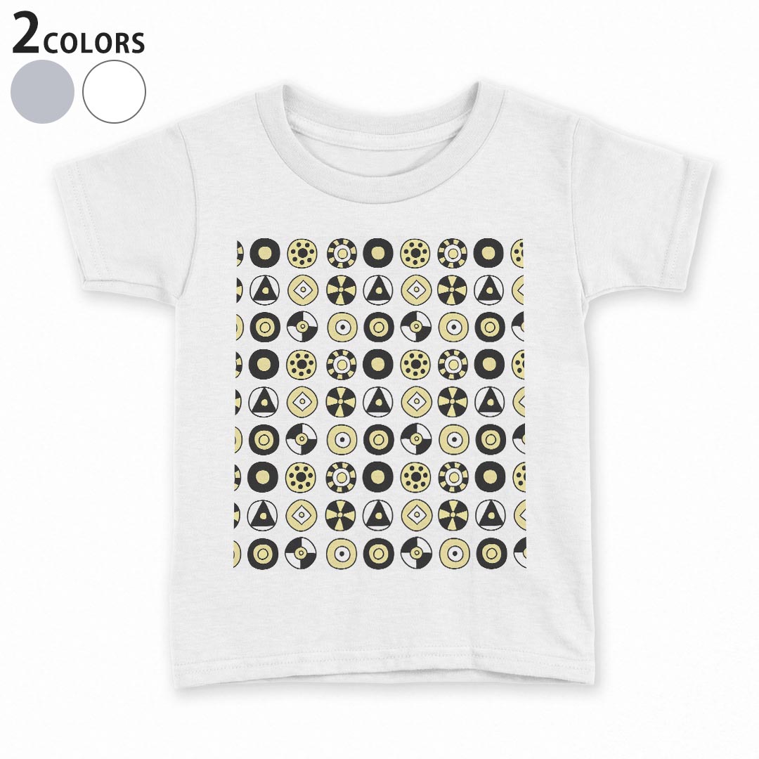 T-Shirts （Short Sleeve） - tシャツ キッズ 半袖 白地 デザイン 90 100 110 120 130 140 150 Tシャツ ティーシャツ T shirt 010446 模様　黄色　黒　白