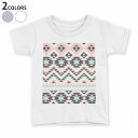 tシャツ キッズ 半袖 白地 デザイン 90 100 110 120 130 140 150 Tシャツ ティーシャツ T shirt 010676 ネイティブ柄 カラフル(4)