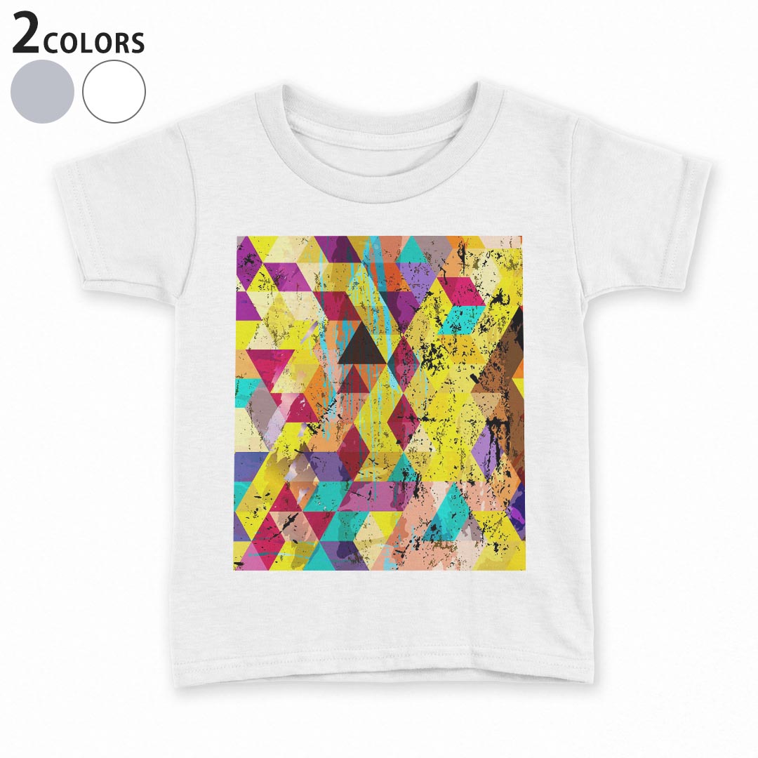 tシャツ キッズ 半袖 白地 デザイン 90 100 110 120 130 140 150 Tシャツ ティーシャツ T shirt 010751 ペイント　カラフル　イラスト