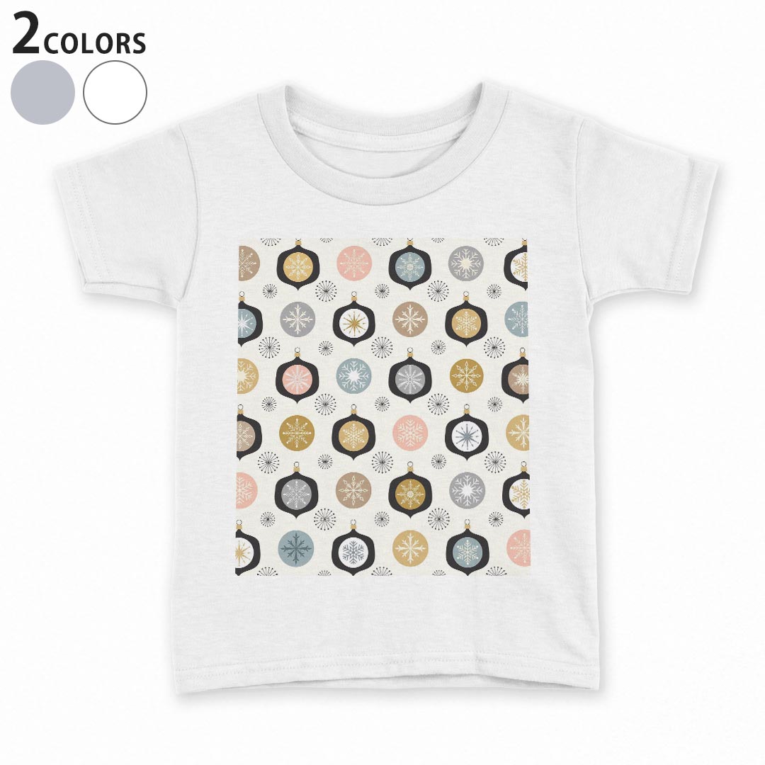 T-Shirts （Short Sleeve） - tシャツ キッズ 半袖 白地 デザイン 90 100 110 120 130 140 150 Tシャツ ティーシャツ T shirt 010895 雪　結晶　カラフル