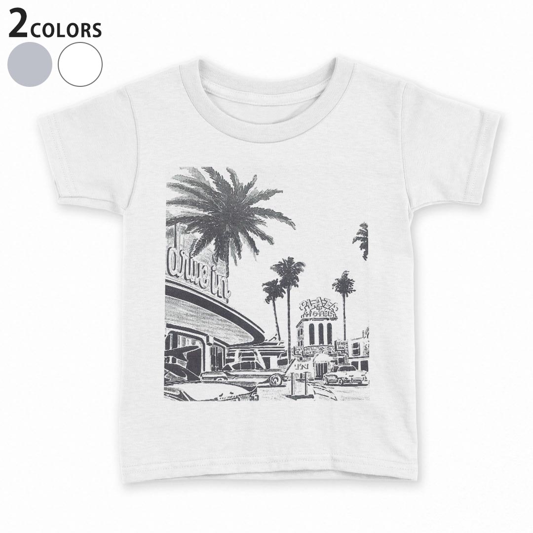 T-Shirts （Long-Sleeved） - tシャツ キッズ 半袖 白地 デザイン 90 100 110 120 130 140 150 Tシャツ ティーシャツ T shirt 011791 イラスト　外国　風景