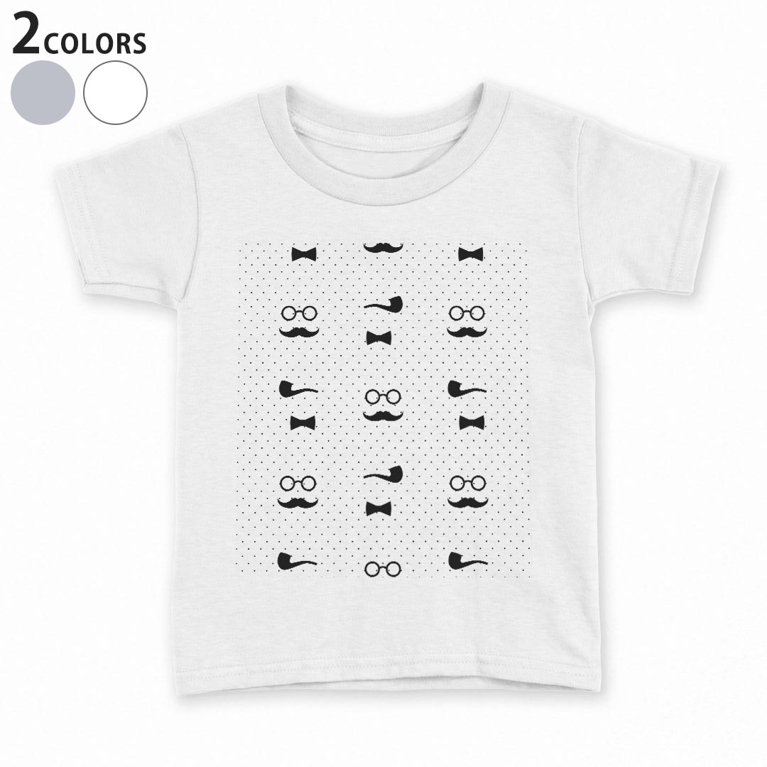 Rakuten - tシャツ キッズ 半袖 白地 デザイン 90 100 110 120 130 140 150 Tシャツ ティーシャツ T shirt 011995 眼鏡　ヒゲ　モノトーン