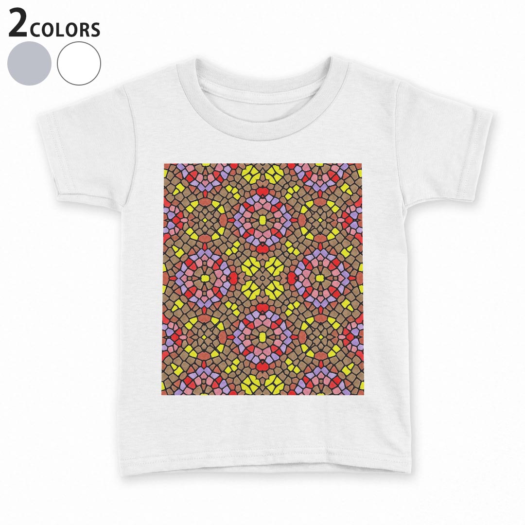 T恤（五分袖, 七分袖） - tシャツ キッズ 半袖 白地 デザイン 90 100 110 120 130 140 150 Tシャツ ティーシャツ T shirt 012192 カラフル　柄　模様