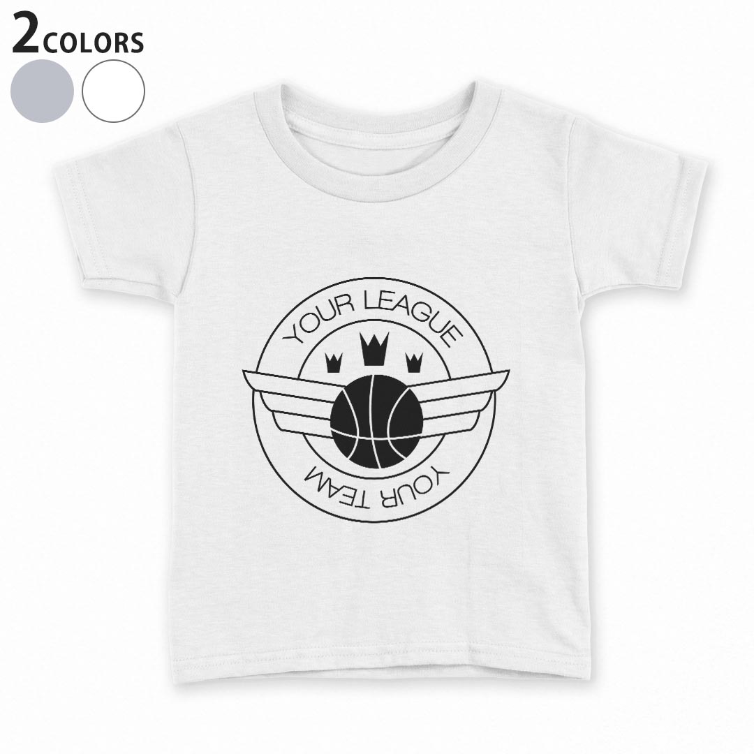 tシャツ キッズ 半袖 白地 デザイン 90 100 110 120 130 140 150 Tシャツ ティーシャツ T shirt 012636 バスケットボール　英字　ロゴ