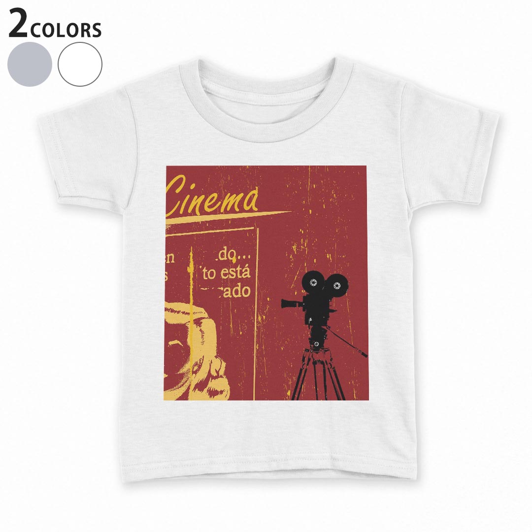 tシャツ キッズ 半袖 白地 デザイン 90 100 110 120 130 140 150 Tシャツ ティーシャツ T shirt 012643 カメラ　赤　女性