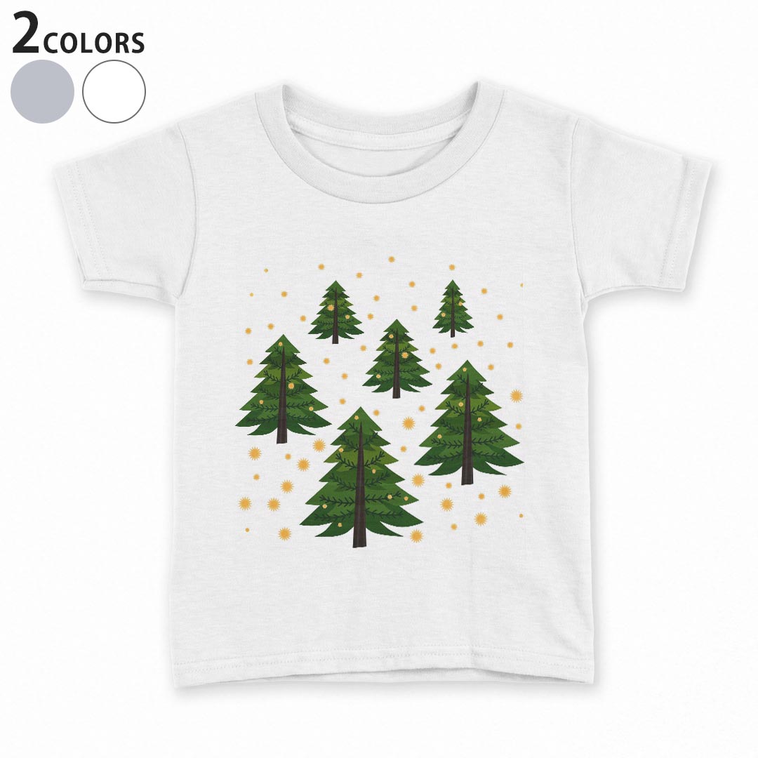 tシャツ キッズ 半袖 白地 デザイン 90 100 110 120 130 140 150 Tシャツ ティーシャツ T shirt 013723 クリスマス　ツリー