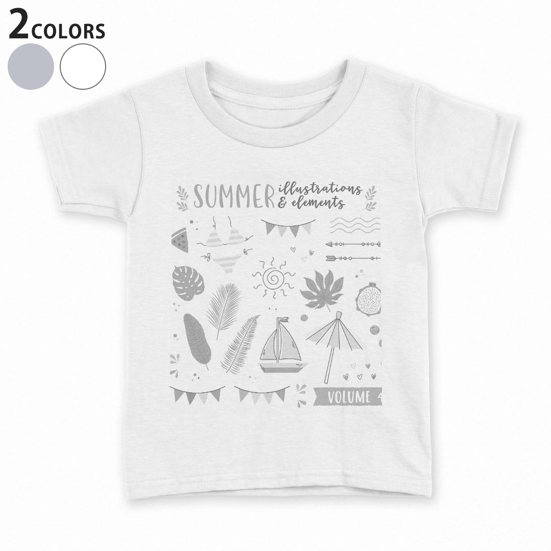 tシャツ キッズ 半袖 白地 デザイン 90 100 110 120 130 140 150 Tシャツ ティーシャツ T shirt 013885 夏 海 リーフ