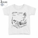 tシャツ キッズ 半袖 白地 デザイン 110 120 130 140 150 Tシャツ ティーシャツ T shirt 014227 旅行　風景　トラベル