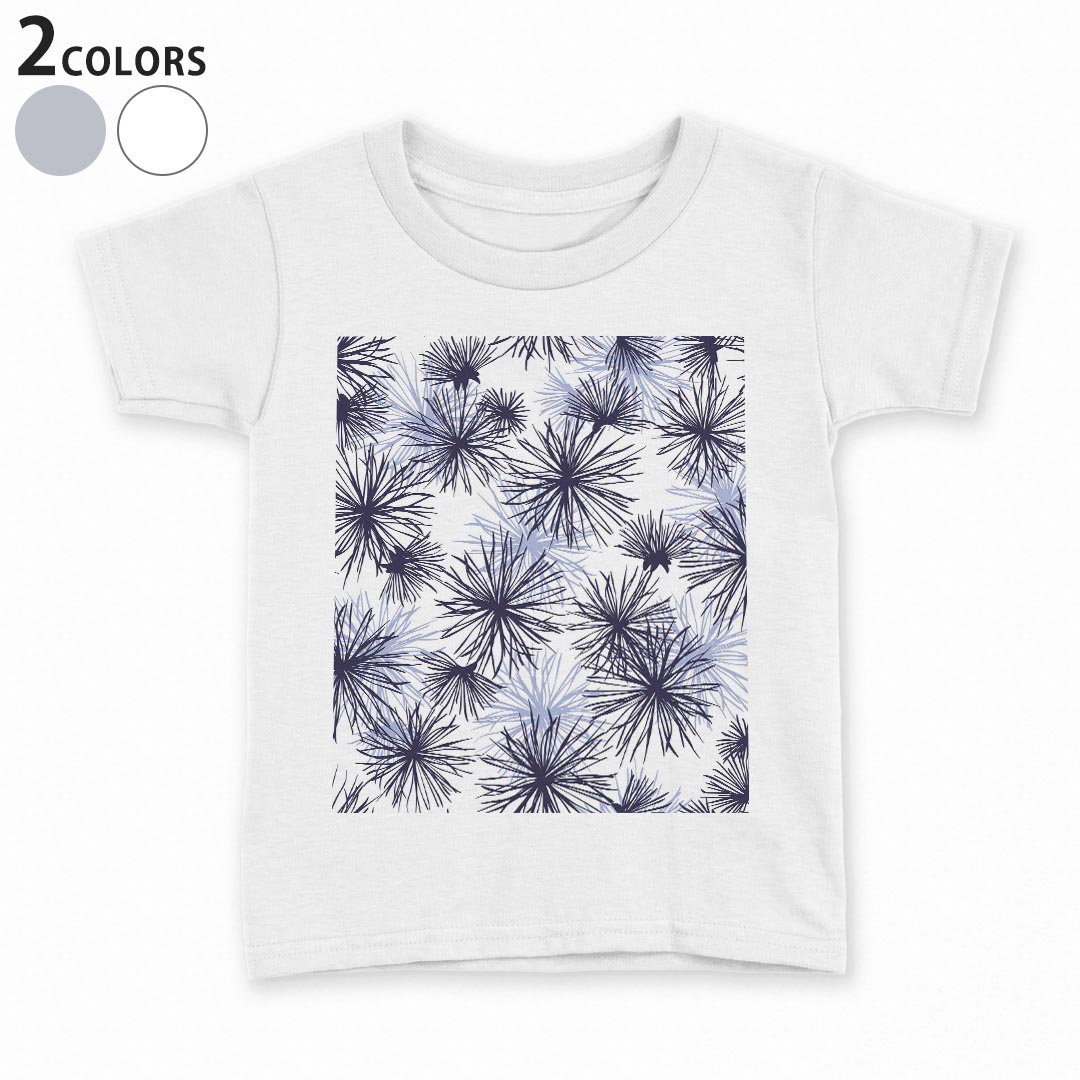 T-Shirts （Short Sleeve） - tシャツ キッズ 半袖 白地 デザイン 90 100 110 120 130 140 150 Tシャツ ティーシャツ T shirt 014633 花　リーフ　トロピカル