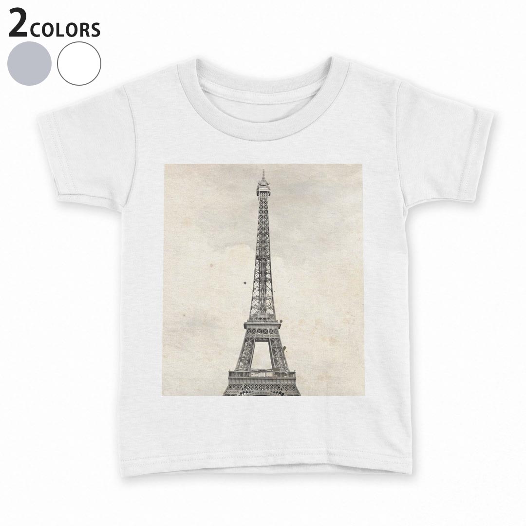 tシャツ キッズ 半袖 白地 デザイン 90 100 110 120 130 140 150 Tシャツ ティーシャツ T shirt 014973 城 風景 イラスト 建物 外国