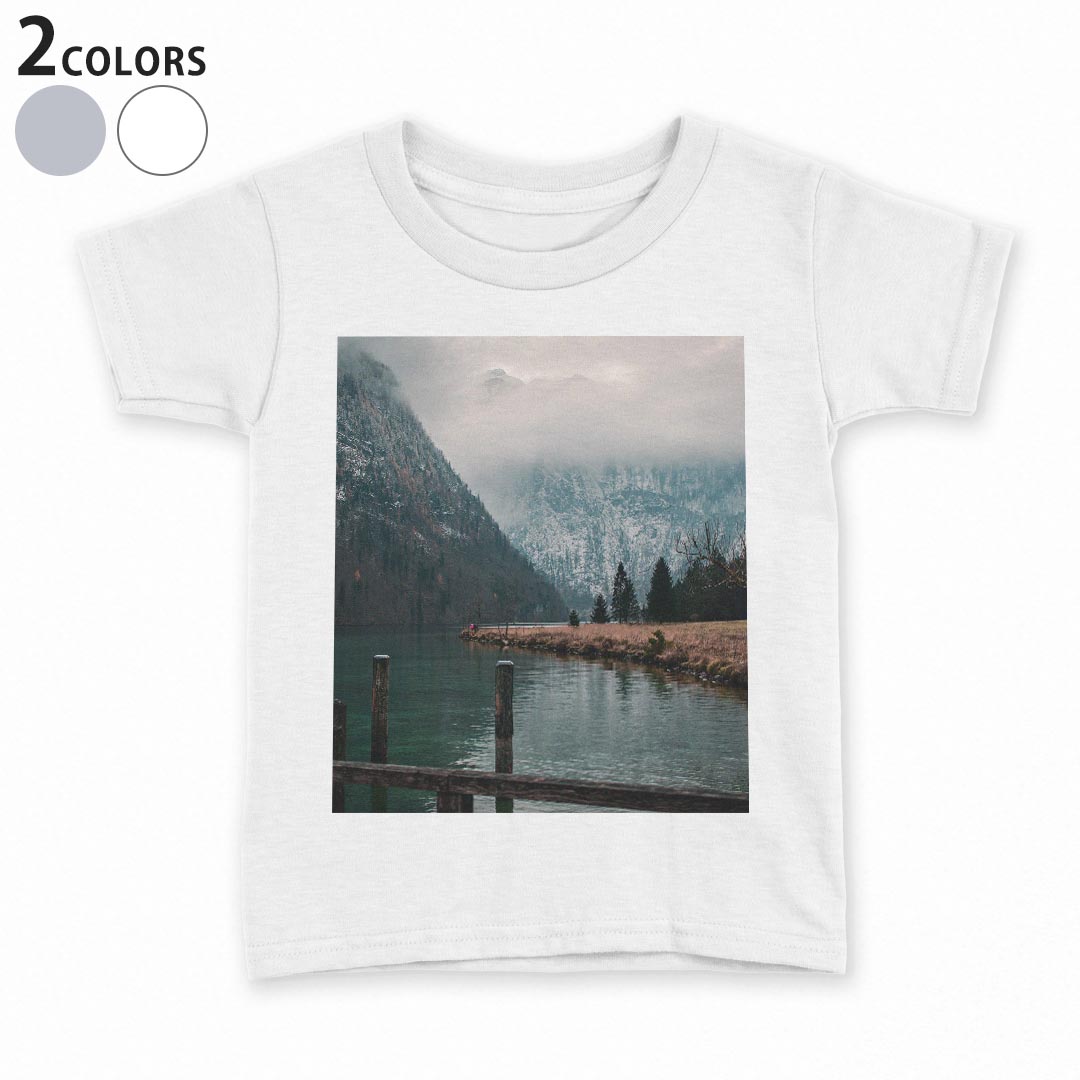 tシャツ キッズ 半袖 白地 デザイン 110 120 130 140 150 Tシャツ ティーシャツ T shirt 015655 風景　写真　自然
