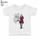 tシャツ キッズ 半袖 白地 デザイン 90 100 110 120 130 140 150 Tシャツ ティーシャツ T shirt 015673 女の人 おしゃれ クール(4)