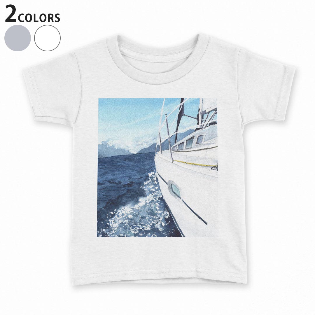 Rakuten - tシャツ キッズ 半袖 白地 デザイン 90 100 110 120 130 140 150 Tシャツ ティーシャツ T shirt 015829 船　海　写真