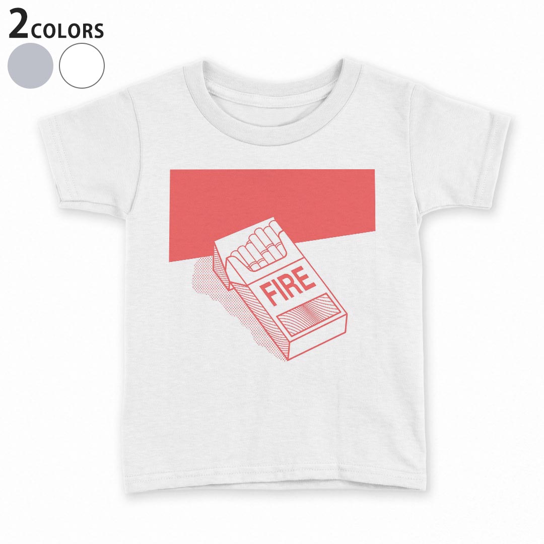 tシャツ キッズ 半袖 白地 デザイン 90 100 110 120 130 140 150 Tシャツ ティーシャツ T shirt 016143 たばこ　分煙