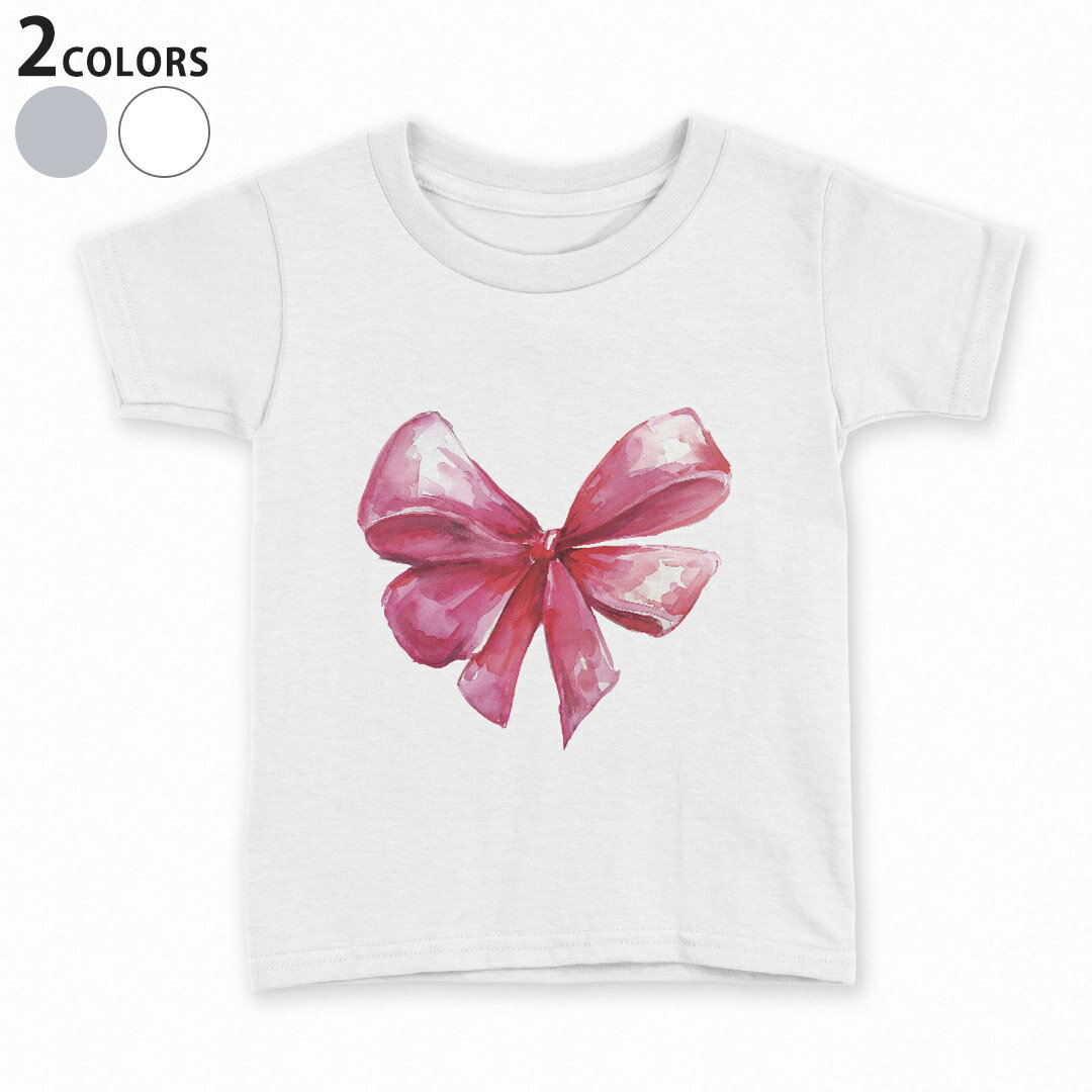 Other - tシャツ キッズ 半袖 白地 デザイン 90 100 110 120 130 140 150 160 Tシャツ ティーシャツ T shirt 017766 リボン リボン　手書き風　かわいい