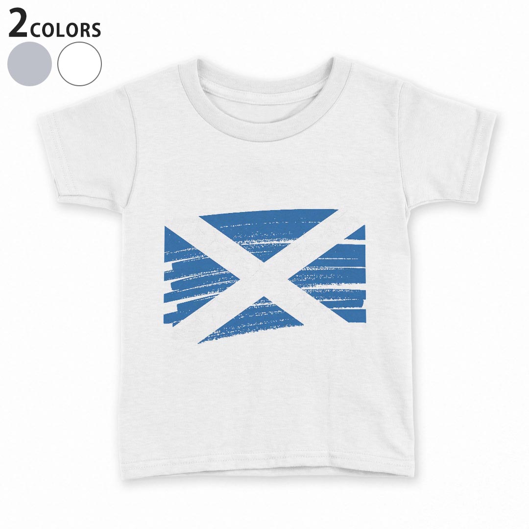 tシャツ キッズ 半袖 白地 デザイン 110 120 130 140 150 Tシャツ ティーシャツ T shirt 018553 scotland スコットランド