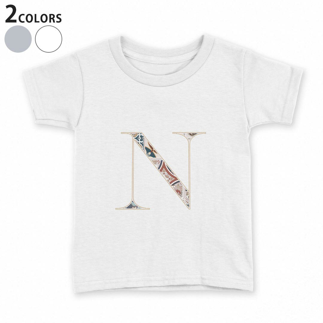 乐天商城 - tシャツ キッズ 半袖 白地 デザイン 90 100 110 120 130 140 150 Tシャツ ティーシャツ T shirt 019257 文字 n アルファベット