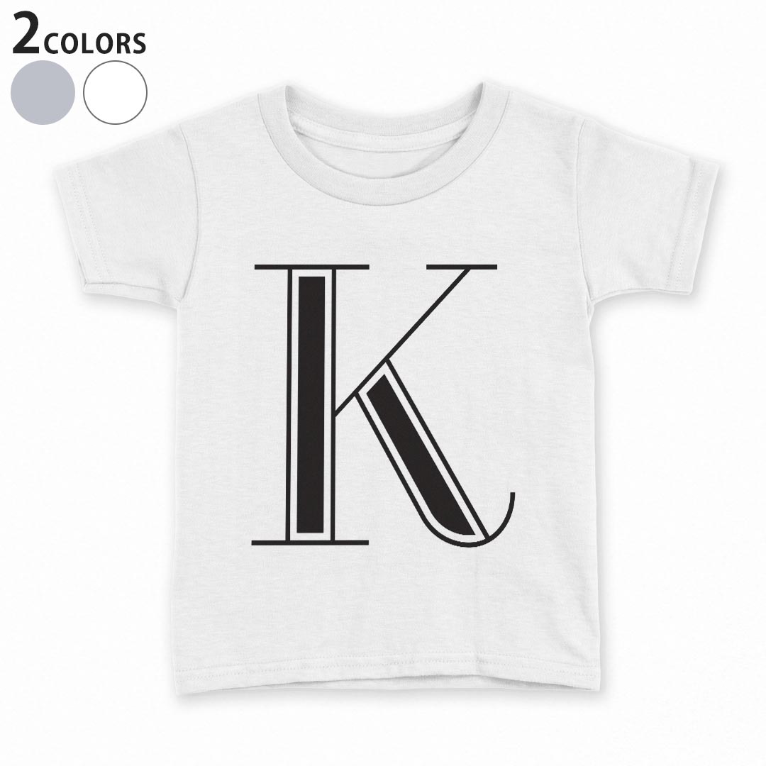 tシャツ キッズ 半袖 白地 デザイン 110 120 130 140 150 Tシャツ ティーシャツ T shirt 019352 文字 k アルファベット