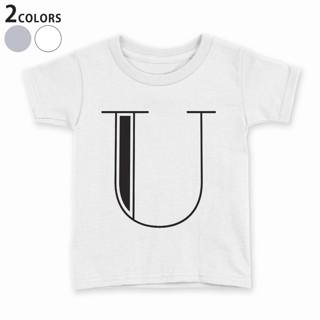 tシャツ キッズ 半袖 白地 デザイン 110 120 130 140 150 Tシャツ ティーシャツ T shirt 019362 文字 u アルファベット