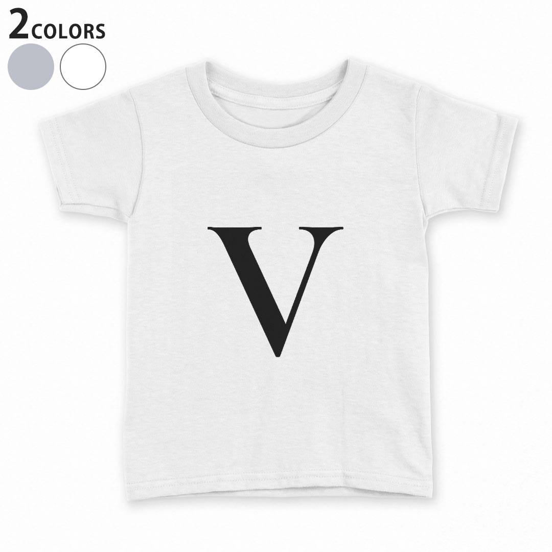 tシャツ キッズ 半袖 白地 デザイン 90 100 110 120 130 140 150 Tシャツ ティーシャツ T shirt 019555 文字 v アルファベット
