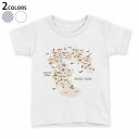 tシャツ キッズ 半袖 白地 デザイン 90 100 110 120 130 140 150 Tシャツ ティーシャツ T shirt 019762 恐竜 地図 mapdinosaur(4)