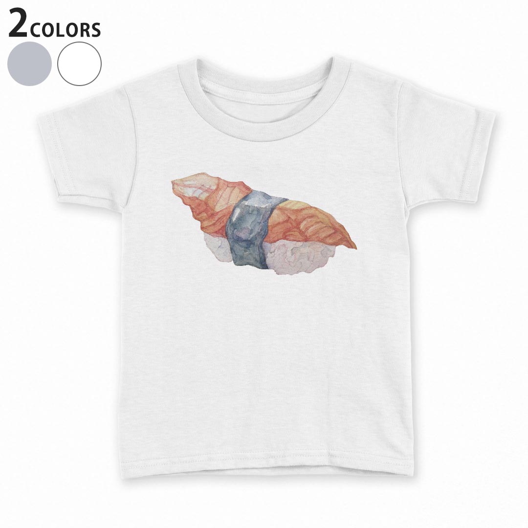 tシャツ キッズ 半袖 白地 デザイン 90 100 110 120 130 140 150 Tシャツ ティーシャツ T shirt 019875 お寿司 Sushi ご飯