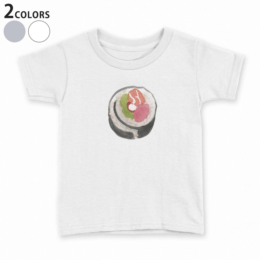 tシャツ キッズ 半袖 白地 デザイン 90 100 110 120 130 140 150 Tシャツ ティーシャツ T shirt 019890 お寿司 Sushi ご飯