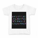 tシャツ キッズ 半袖 白地 デザイン 90 Tシャツ ティーシャツ T shirt 000026 アルファベット カラフル 黒(4)