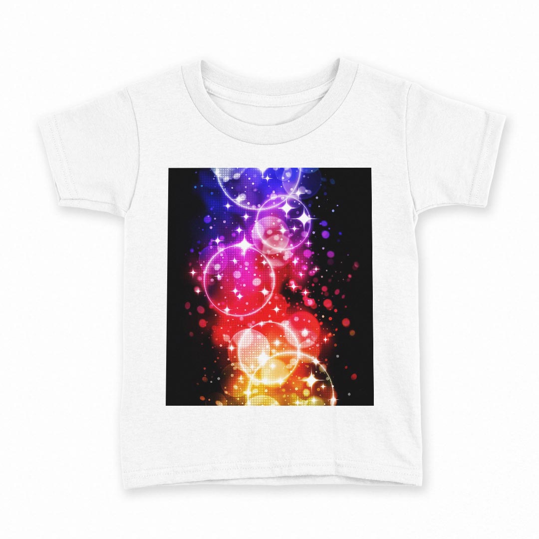 tシャツ キッズ 半袖 白地 デザイン 90 Tシャツ ティーシャツ T shirt 000043 カラフル　キラキラ