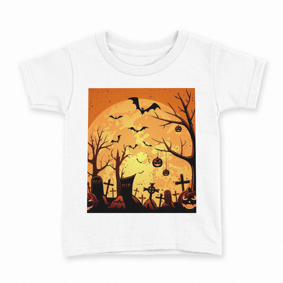 tシャツ キッズ 半袖 白地 デザイン 100 サイズ Tシャツ ティーシャツ T shirt 000059 ハロウィン　か..