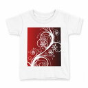 tシャツ キッズ 半袖 白地 デザイン 140 サイズ Tシャツ ティーシャツ T shirt 000064 雪の結晶 赤 グラデーション(4)