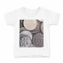 tシャツ キッズ 半袖 白地 デザイン 140 サイズ Tシャツ ティーシャツ T shirt 000080 小銭 金 百円(4)