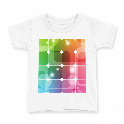 tシャツ キッズ 半袖 白地 デザイン 100 サイズ Tシャツ ティーシャツ T shirt 000119 虹色 四角 タイル tシャツ キッズ 半袖 白地 デザイン 100 サイズ Tシャツ ティーシャツ T shirt 000119 虹色 四角 タイル
