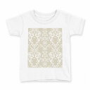tシャツ キッズ 半袖 白地 デザイン 150 サイズ Tシャツ ティーシャツ T shirt 000121 壁紙 茶色 お花(4)