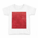 tシャツ キッズ 半袖 白地 デザイン 110 サイズ Tシャツ ティーシャツ T shirt 000161 赤 蛇柄 クロコダイル(4)