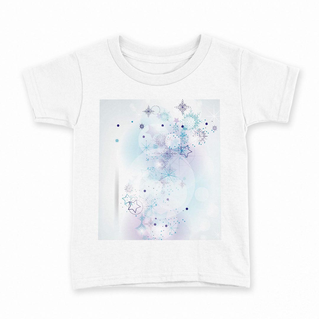 tシャツ キッズ 半袖 白地 デザイン 150 サイズ Tシャツ ティーシャツ T shirt 000252 雪の結晶　星