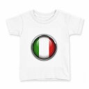 tシャツ キッズ 半袖 白地 デザイン 140 サイズ Tシャツ ティーシャツ T shirt 000265 イタリア 国旗 マーク(4)