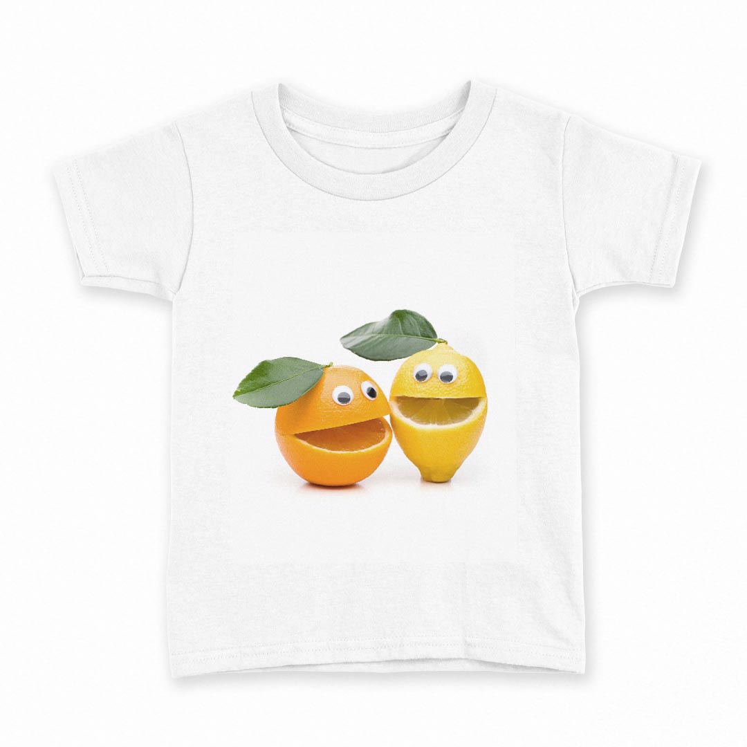 tシャツ キッズ 半袖 白地 デザイン 140 サイズ Tシャツ ティーシャツ T shirt 000813 フルーツ　キャラ