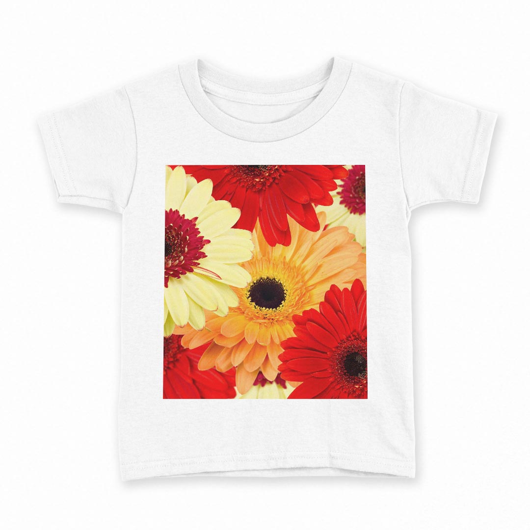 tシャツ キッズ 半袖 白地 デザイン 160 サイズ Tシャツ ティーシャツ T shirt 000990 花　ガーベラ