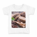 tシャツ キッズ 半袖 白地 デザイン 150 サイズ Tシャツ ティーシャツ T shirt 001014 マカロン チョコレート