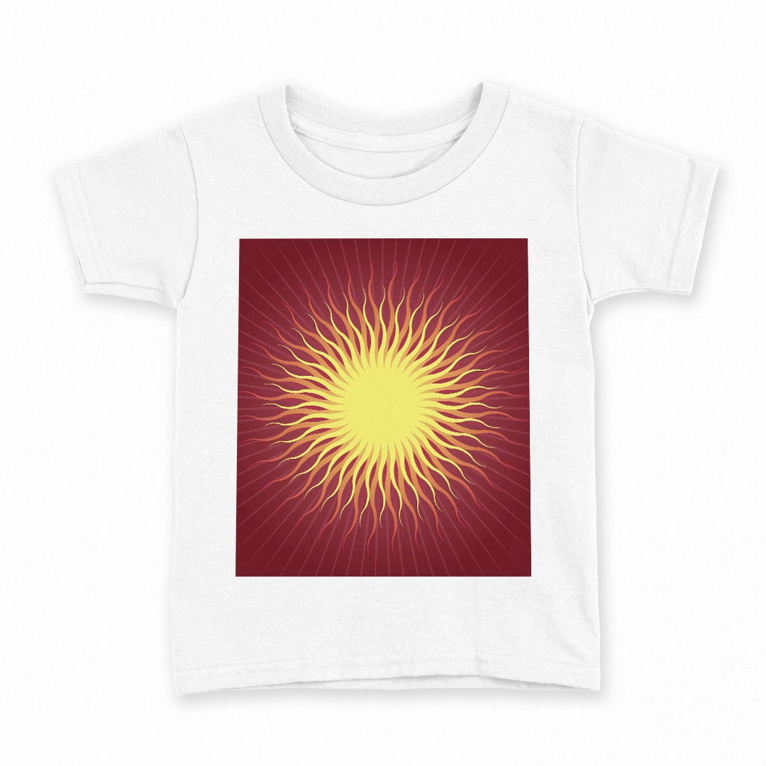 tシャツ キッズ 半袖 白地 デザイン 120 サイズ Tシャツ ティーシャツ T shirt 001099 太陽 SUN