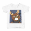 tシャツ キッズ 半袖 白地 デザイン 120 サイズ Tシャツ ティーシャツ T shirt 001151 トナカイ 動物(4)