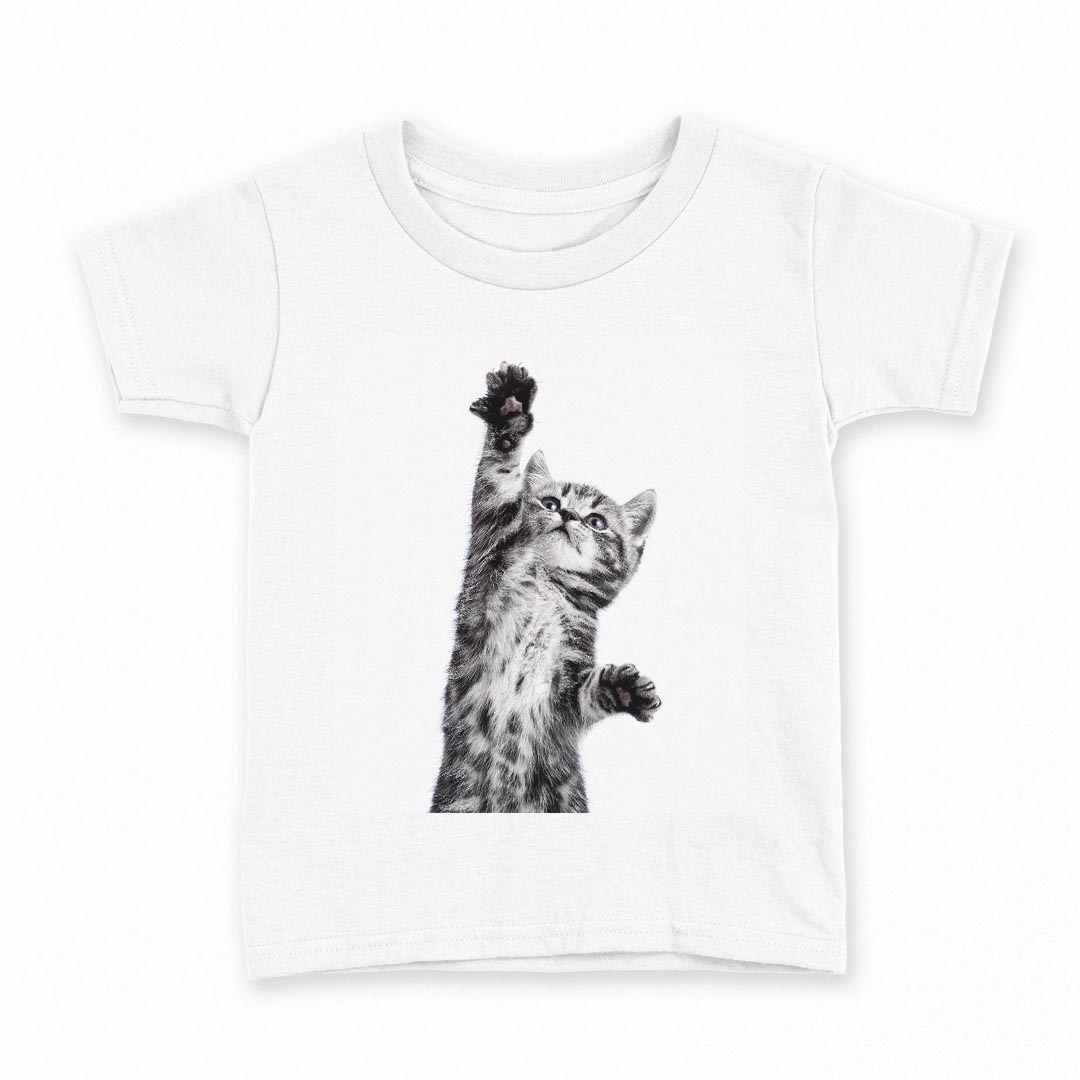 tシャツ キッズ 半袖 白地 デザイン 130 サイズ Tシャツ ティーシャツ T shirt 001200 ネコ　動物