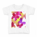 tシャツ キッズ 半袖 白地 デザイン 160 サイズ Tシャツ ティーシャツ T shirt 001233 蝶々 カラフル(4)