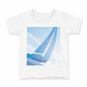 tシャツ キッズ 半袖 白地 デザイン 150 サイズ Tシャツ ティーシャツ T shirt 001346 船 海 ヨット(4)