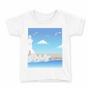 tシャツ キッズ 半袖 白地 デザイン 130 サイズ Tシャツ ティーシャツ T shirt 001420 灯台 海 鳥(4)