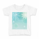 tシャツ キッズ 半袖 白地 デザイン 160 サイズ Tシャツ ティーシャツ T shirt 001436 雪の結晶 冬 シャボン玉